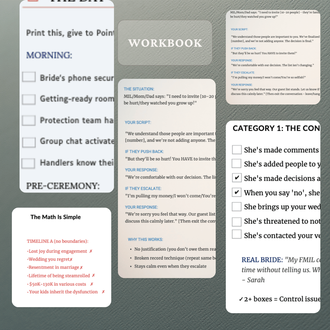 Preview of interactive workbook with fillable fields and checklists